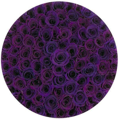 Purple Roses That Last A Year - Deluxe Rose Box