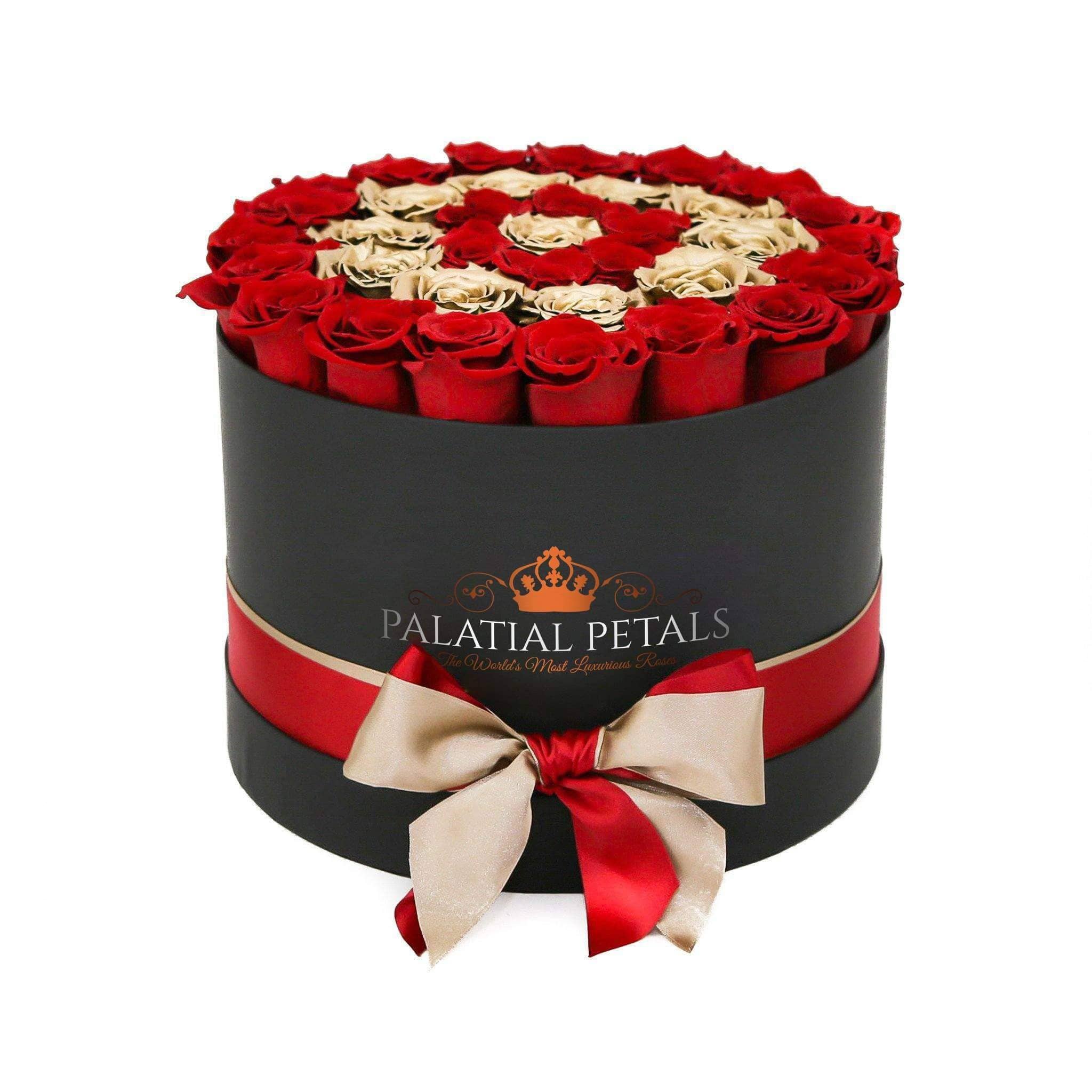 Red & 24k Gold Roses That Last A Year - Grande Rose Box – Palatial Petals