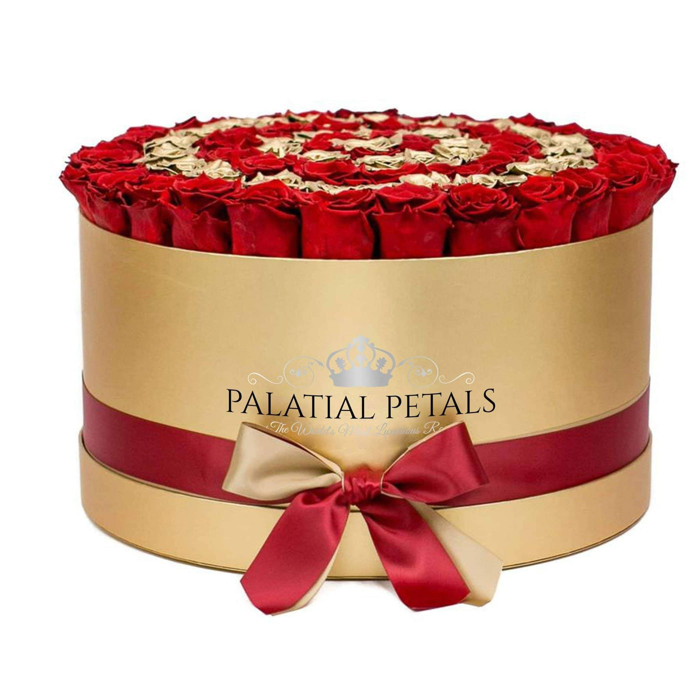Red & 24k Gold Roses That Last A Year (Target) - Deluxe Rose Box