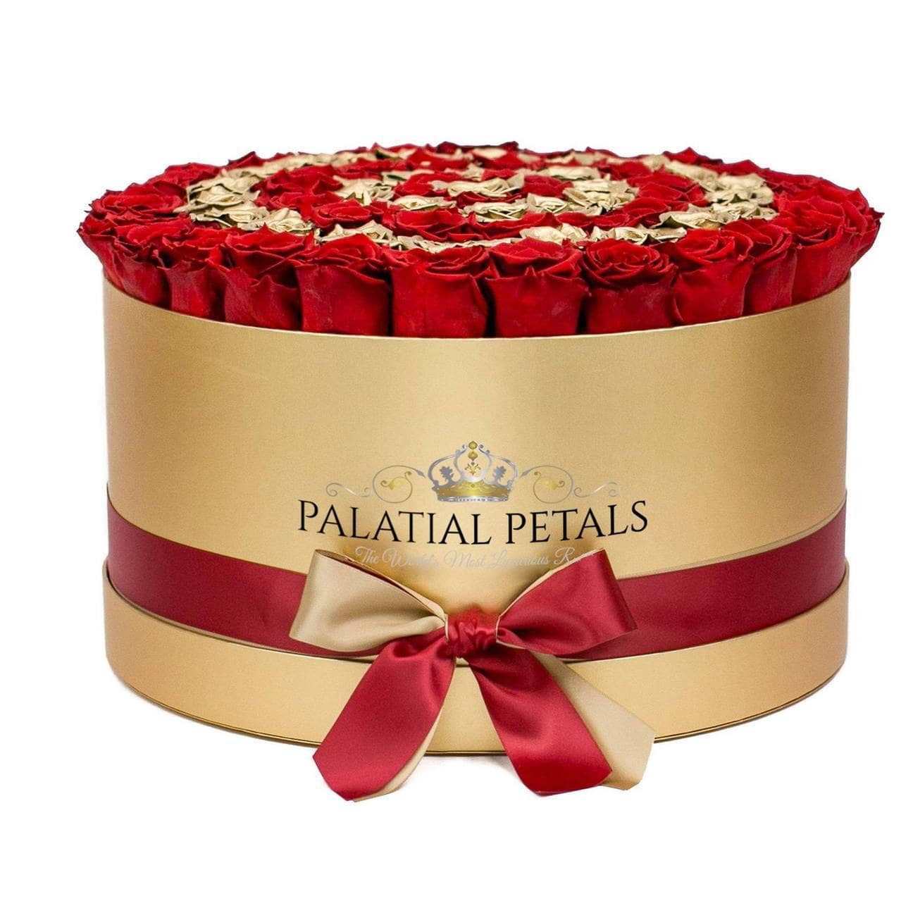 Red & 24K Gold Roses That Last A Year (Target) - Deluxe Rose Box