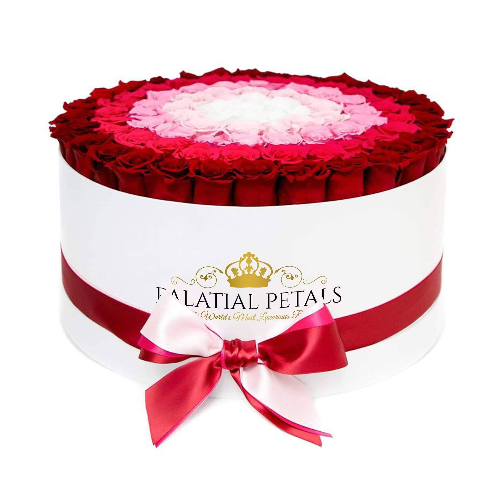 Red, Pink & White Roses That Last A Year - Deluxe Rose Box – Palatial ...