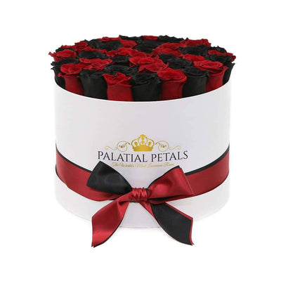 Red & Black Roses That Last A Year - Grande Rose Box