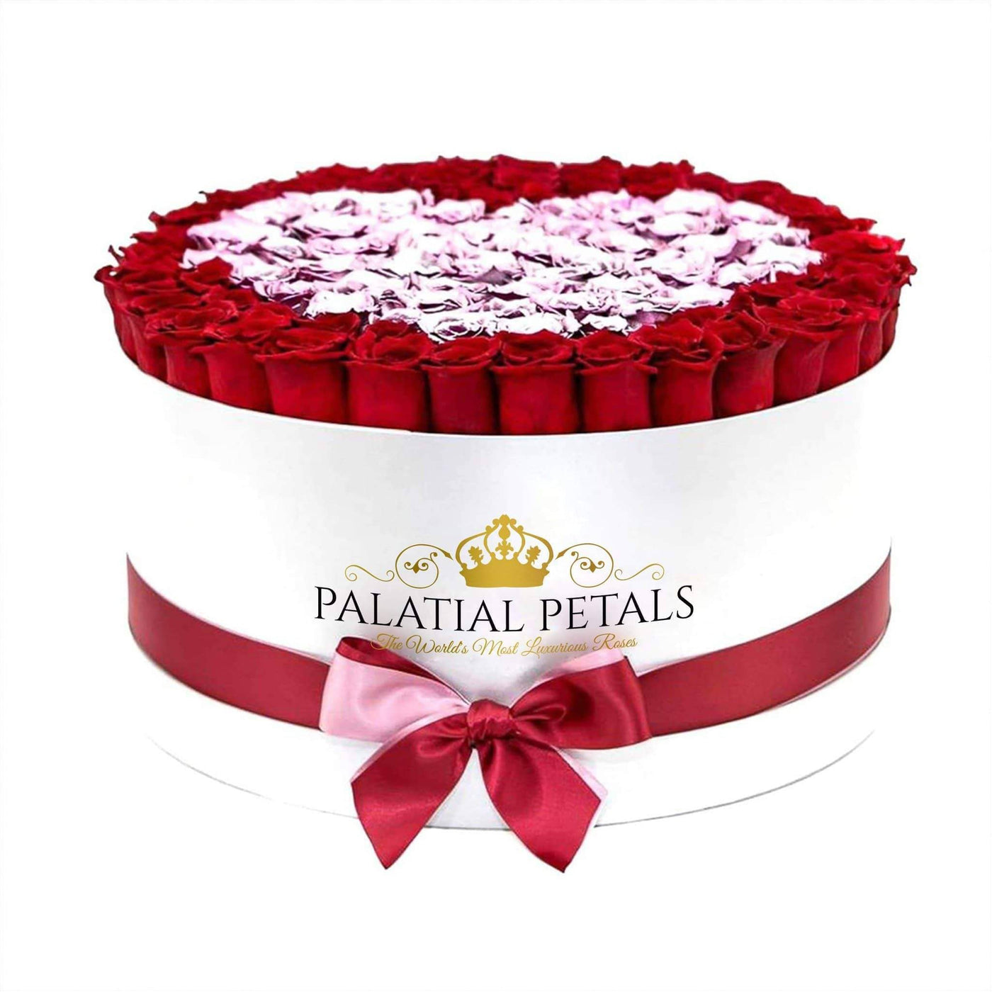 Red & Metallic Pink Roses That Last A Year - Deluxe Rose Box