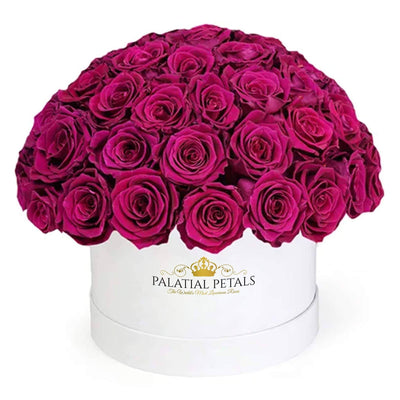 Red Wine Roses That Last A Year - Grande "Dome" Rose Box