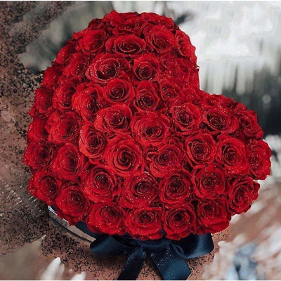 Glitter Red Roses That Last A Year - Love Heart Rose Box