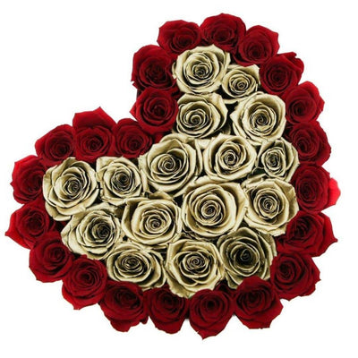 Louboutin Red & 24k Gold Roses - Love Heart