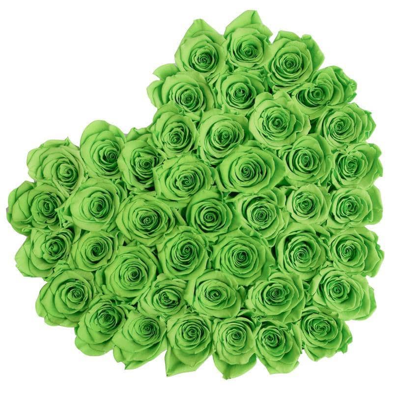 Green Roses That Last A Year - Love Heart Rose Box