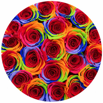 Rainbow Roses That Last A Year - Classic Rose Box
