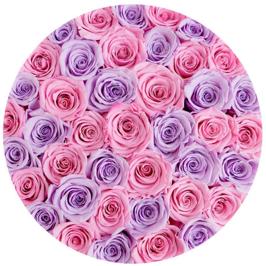 Pink & Lavender Roses That Last A Year - Grande Rose Box