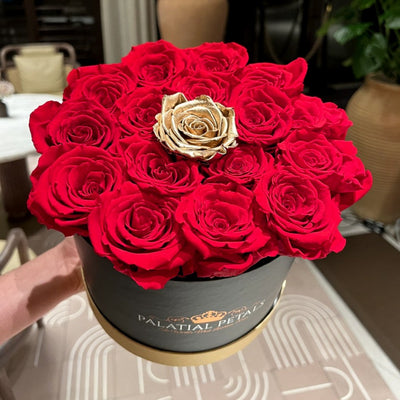 Red Wine & 24K Gold Roses That Last A Year - Classic Rose Box