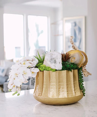 Draped Orchids in Embellished Container