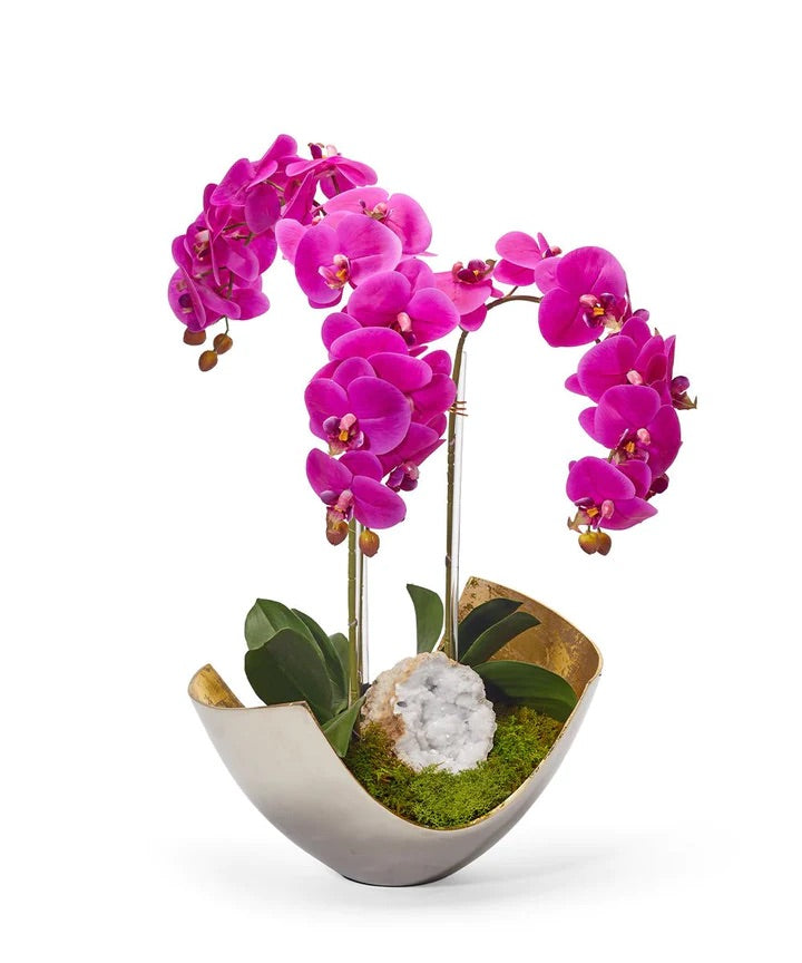 Orchids in Mixed Metal Scoop