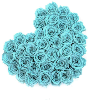 Tiffany Blue Roses That Last A Year - Love Heart Box